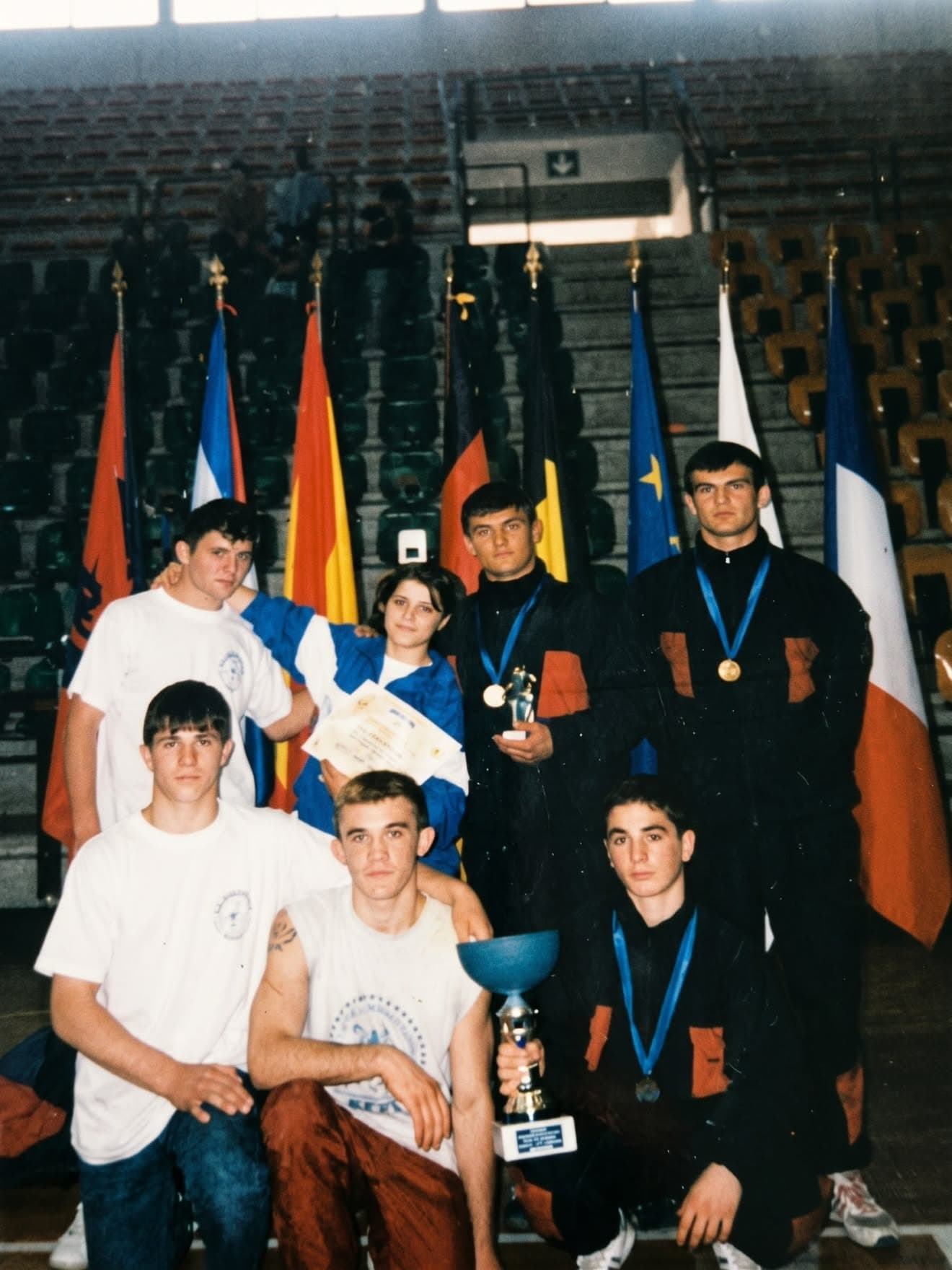 Rolen with the Albanian team at an international tournament